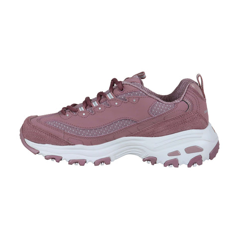 Skechers Polka Nite Mens Pink Textile Athletic Lace Up Running Shoes