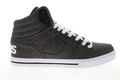Osiris Clone 1322 2455 Mens Black Gray Canvas Lace Up Athletic Skate Shoes
