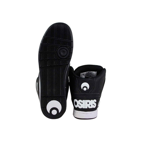 Osiris D3H 1341 137 Mens Black Leather High Top Athletic Surf Skate Shoes
