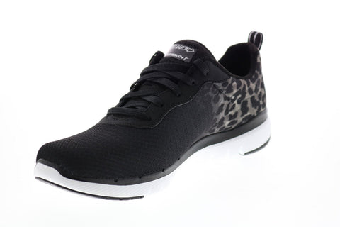 Skechers Flex Appeal 3.0 Leopard Path Womens Black Lifestyle Sneakers Shoes