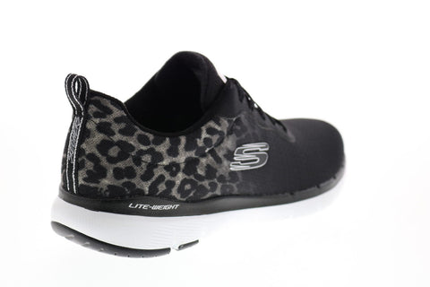 Skechers Flex Appeal 3.0 Leopard Path Womens Black Lifestyle Sneakers Shoes