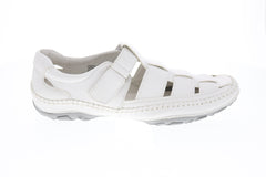 GBX Sentaur Mens White Leather Flip Flops Slip On Sandals Shoes
