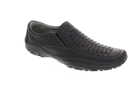 GBX Strike 137871 Mens Black Leather Slip On Casual Loafers Shoes