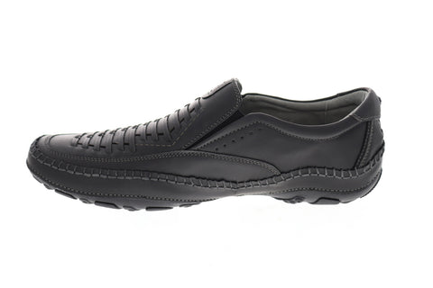 GBX Strike 137871 Mens Black Leather Slip On Casual Loafers Shoes