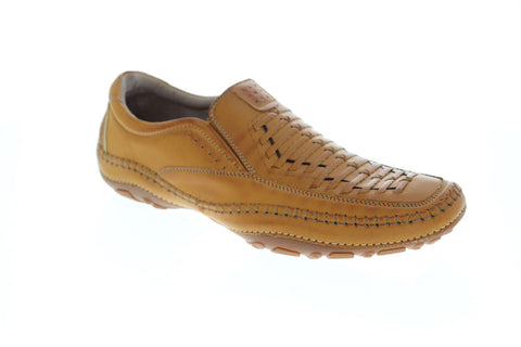 GBX Strike 137874 Mens Tan Brown Leather Slip On Casual Loafers Shoes
