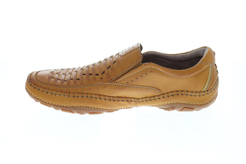 GBX Strike 137874 Mens Tan Brown Leather Slip On Casual Loafers Shoes