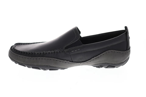 GBX Stark Mens Black Leather Casual Dress Slip On Loafers Shoes