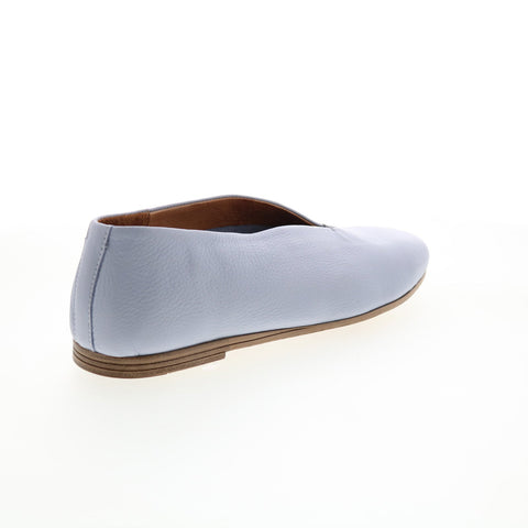 Miz Mooz Etta Womens Blue Leather Slip On Ballet Flats Shoes