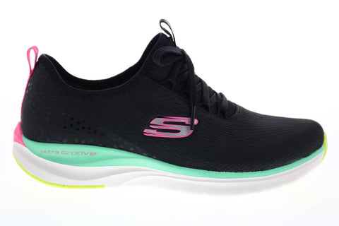 Skechers Ultra Groove Quick Advantage Womens Black Lifestyle Sneakers Shoes