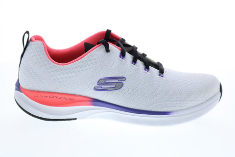 Skechers Ultra Groove Pure Vision Womens White Lifestyle Sneakers Shoes