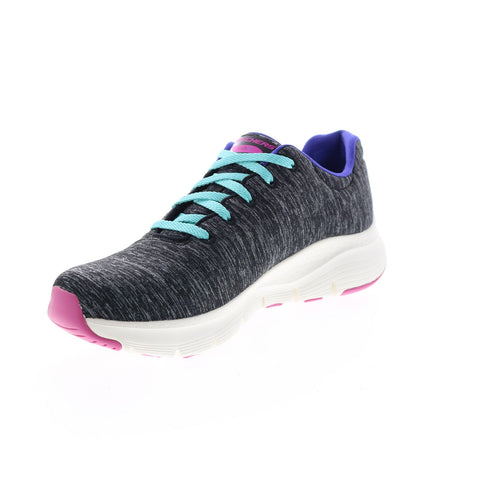 Skechers Arch Fit Pillow Walker Womens Black Canvas Athletic Walking Shoes