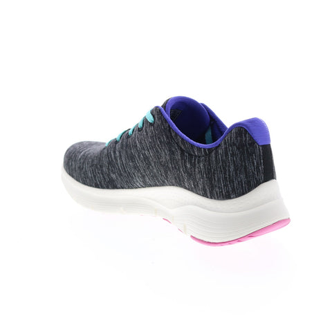 Skechers Arch Fit Pillow Walker Womens Black Canvas Athletic Walking Shoes