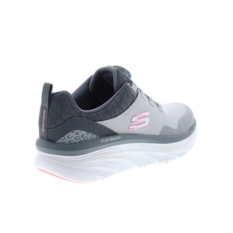 Skechers Twist Fit D'Lux Walker New Player Womens Gray Athletic Shoes