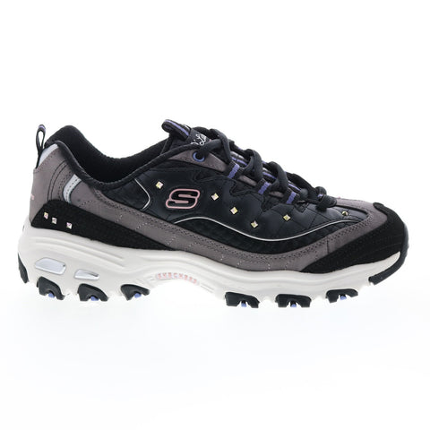 Skechers D'Lites Vibrant Night 149630 Womens Black Synthetic Lifestyle Sneakers Shoes