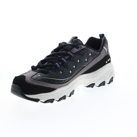 Skechers D'Lites Vibrant Night 149630 Womens Black Synthetic Lifestyle Sneakers Shoes