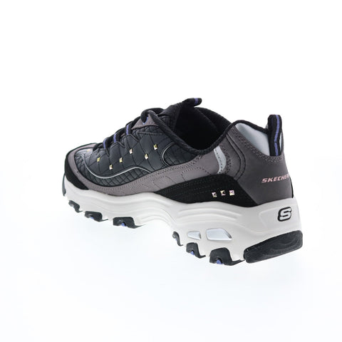 Skechers D'Lites Vibrant Night 149630 Womens Black Synthetic Lifestyle Sneakers Shoes