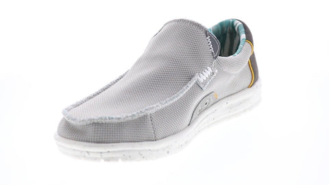 Hey Dude Mikka 150303303 Mens Gray Canvas Loafers Casual Shoes