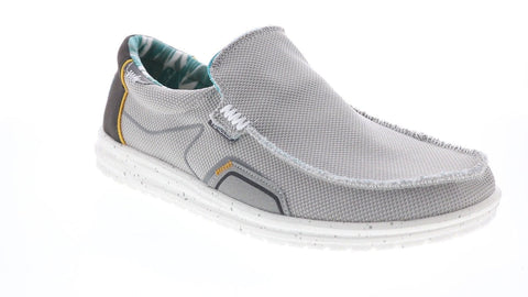 Hey Dude Mikka 150303303 Mens Gray Canvas Loafers Casual Shoes