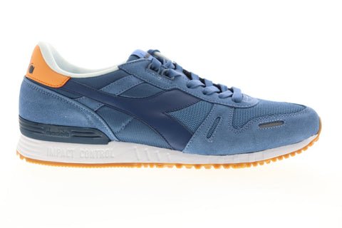 Diadora Titan II 158623-C7686 Mens Blue Suede Lace Up Low Top Sneakers Shoes