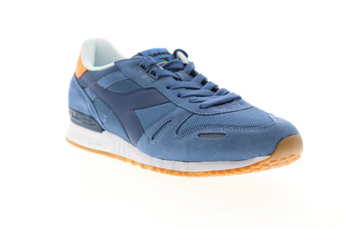 Diadora Titan II 158623-C7686 Mens Blue Suede Lace Up Low Top Sneakers Shoes
