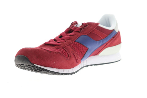 Diadora Titan II Mens Red Suede & Nylon Athletic Lace Up Running Shoes