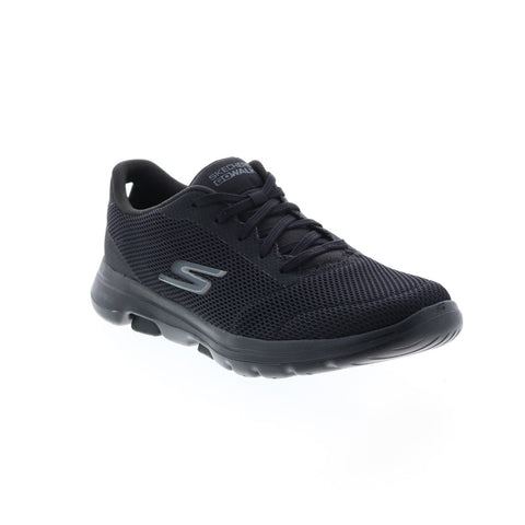 Skechers Go Walk 5 Lucky 15902 Womens Black Canvas Athletic Walking Shoes