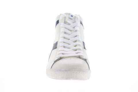 Diadora Game L High Waxed 159657-C0351 Mens White Leather High Top Sneakers Shoes
