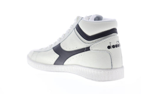 Diadora Game L High Waxed 159657-C0351 Mens White Leather High Top Sneakers Shoes