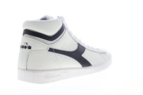 Diadora Game L High Waxed 159657-C0351 Mens White Leather High Top Sneakers Shoes