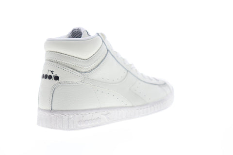 Diadora Game L High Waxed 159657-C6180 Mens White Leather High Top Sneakers Shoes