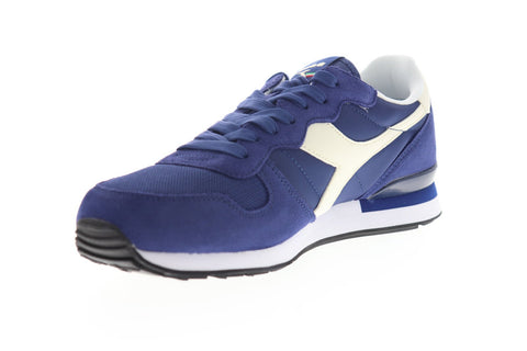 Diadora Camaro 159886-60024 Mens Blue Suede Lace Up Low Top Sneakers Shoes