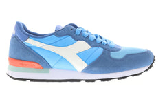 Diadora Camaro Mens Blue Suede & Nylon Athletic Lace Up Running Shoes