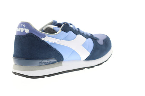 Diadora Camaro Mens Blue Suede & Nylon Athletic Lace Up Running Shoes