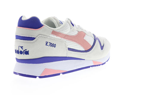 Diadora V7000 Premium 161998-C6604 Mens White Suede Lifestyle Sneakers Shoes
