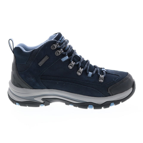 Skechers Relaxed Fit Trego Alpine Trail 167004 Womens Blue Suede Lace Up Hiking Boots