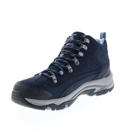 Skechers Relaxed Fit Trego Alpine Trail 167004 Womens Blue Suede Lace Up Hiking Boots