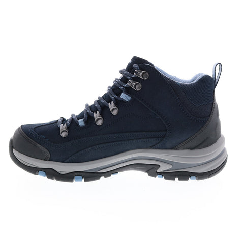 Skechers Relaxed Fit Trego Alpine Trail 167004 Womens Blue Suede Lace Up Hiking Boots
