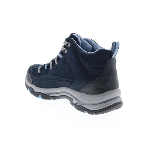Skechers Relaxed Fit Trego Alpine Trail 167004 Womens Blue Suede Lace Up Hiking Boots