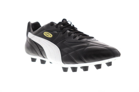 Puma King Top Di Fg Mens Black Leather Athletic Lace Up Soccer Cleats Shoes