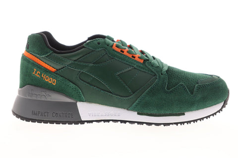 Diadora I.C 4000 Premium 170945-70156 Mens Green Suede Low Top Sneakers Shoes