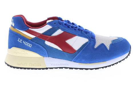 Diadora I.C. 4000 Premium 170945-C6642 Mens Blue Suede Low Top Sneakers Shoes