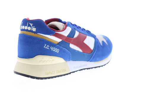 Diadora I.C. 4000 Premium 170945-C6642 Mens Blue Suede Low Top Sneakers Shoes