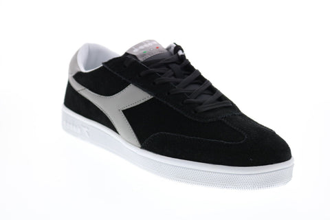 Diadora Field 172351-C2100 Mens Black Nubuck Lace Up Lifestyle Sneakers Shoes