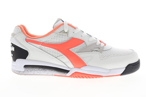 Diadora Rebound Ace Mens White Leather Low Top Lace Up Sneakers Shoes