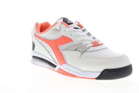 Diadora Rebound Ace Mens White Leather Low Top Lace Up Sneakers Shoes