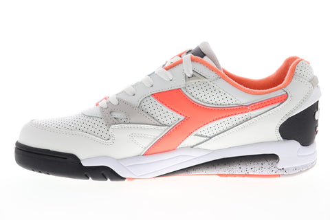 Diadora Rebound Ace Mens White Leather Low Top Lace Up Sneakers Shoes