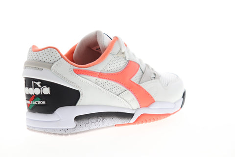 Diadora Rebound Ace Mens White Leather Low Top Lace Up Sneakers Shoes