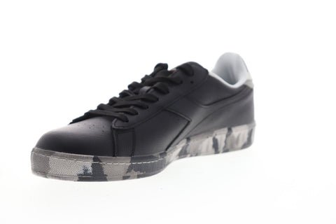Diadora Game Low Waxed Camouflage Mens Black Leather Lifestyle Sneakers Shoes