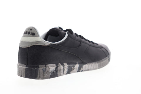 Diadora Game Low Waxed Camouflage Mens Black Leather Lifestyle Sneakers Shoes