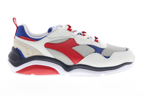 Diadora Whizz Run 174340-C8468 Mens White Synthetic Lace Up Low Top Sneakers Shoes